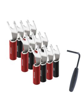 Комплект коннекторов AudioQuest SureGrip 100 Spade Silver, 12 шт