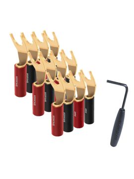 Комплект коннекторов AudioQuest SureGrip 100 Spade Gold, 12 шт